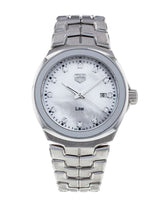 Shop Tag Heuer Link Quartz Diamonds Mother of Pearl Dial Silver Steel Strap Watch for Women - WBC1312.BA0600 in USA