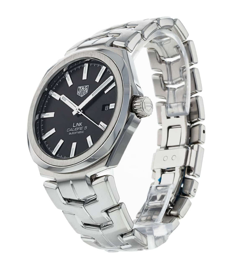 Shop Tag Heuer Link Quartz Black Dial Silver Steel Strap Watch for Women - WBC2110.BA0603 in USA