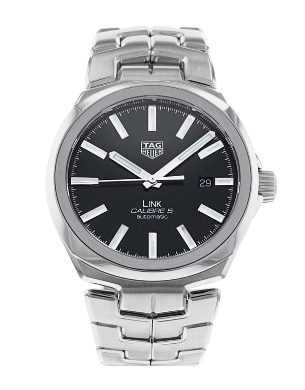 Shop Tag Heuer Link Quartz Black Dial Silver Steel Strap Watch for Women - WBC2110.BA0603 in USA