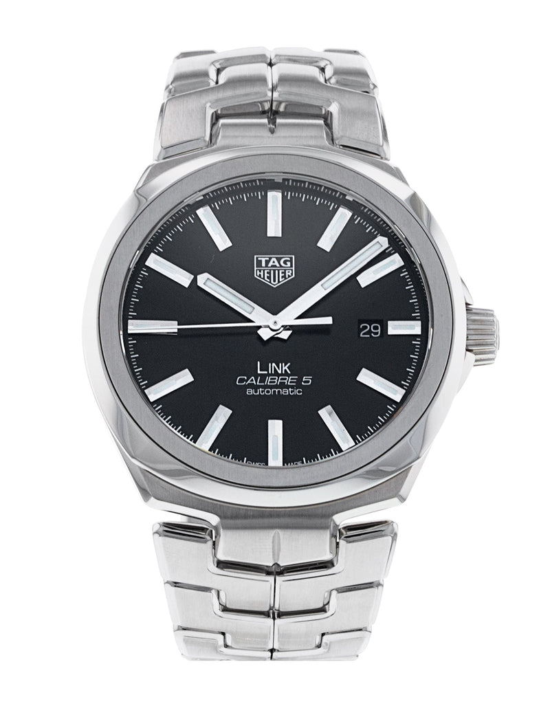 Shop Tag Heuer Link Quartz Black Dial Silver Steel Strap Watch for Women - WBC2110.BA0603 in USA