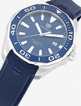 Tag Heuer Aquaracer Quartz Blue Dial Blue Rubber Strap Watch for Men - WAY101C.FT6153 Buy Now By Tag Heuer