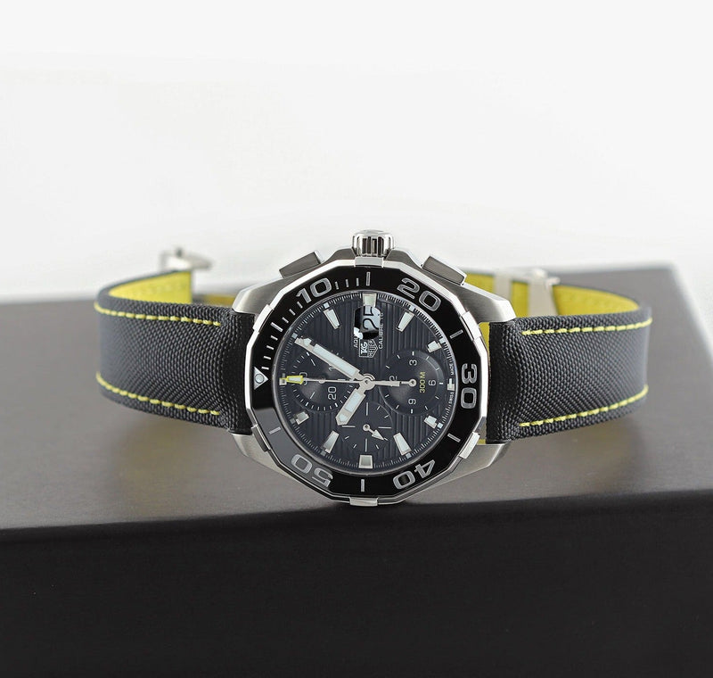 Tag Heuer Aquaracer Automatic Chronograph Black Dial Black Nylon Strap Watch for Men - CAY211A.FC6361 Buy Now By Tag Heuer