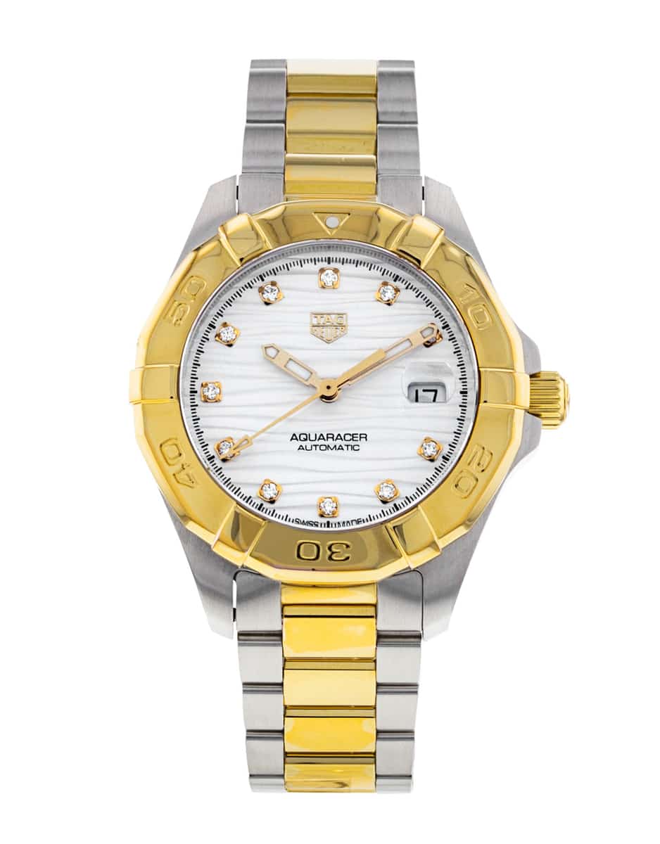 Tag Heuer Aquaracer Automatic Diamonds Silver Dial Two Tone Steel Strap Watch for Women - WBD2321.BB0320