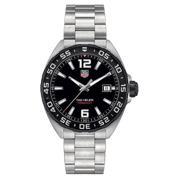 Shop Tag Heuer Formula 1 Quartz Black Dial Silver Steel Strap Watch for Men - WAZ1110.BA0875 in USA