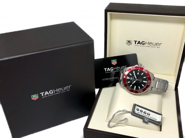 Tag Heuer Aquaracer Black Dial Silver Steel Strap Watch for Men - WAY101B.BA0746
