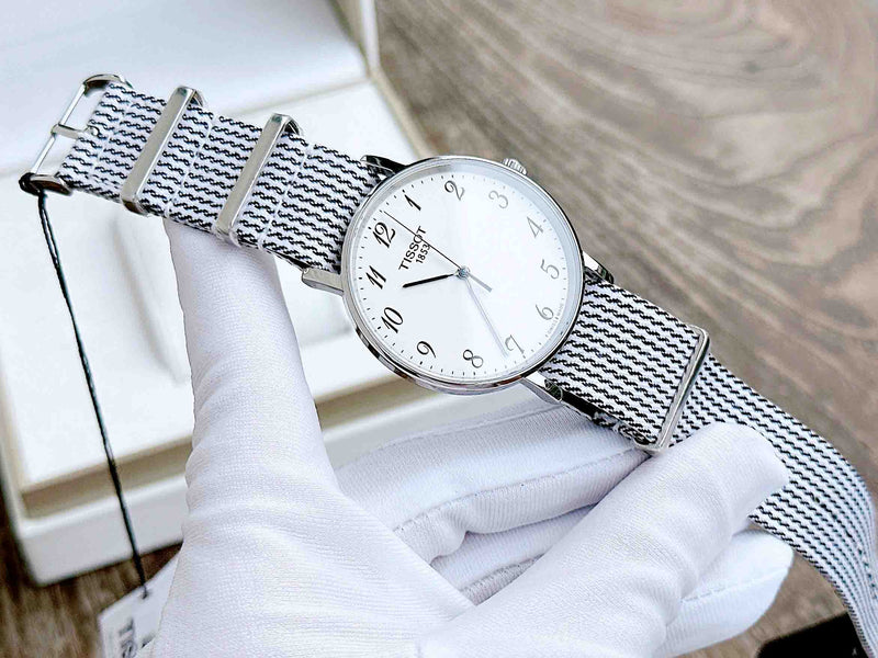 Tissot T Classic Everytime Medium White Dial Two Tone NATO Strap Watch for Women - T109.410.18.032.00 Buy Now By Tissot