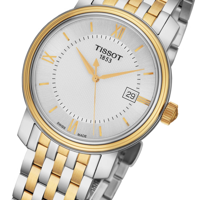 Tissot T Classic Bridgeport Silver Dial Two Tone Mesh Bracelet Watch For Men - T097.410.22.038.00 Buy Now By Tissot