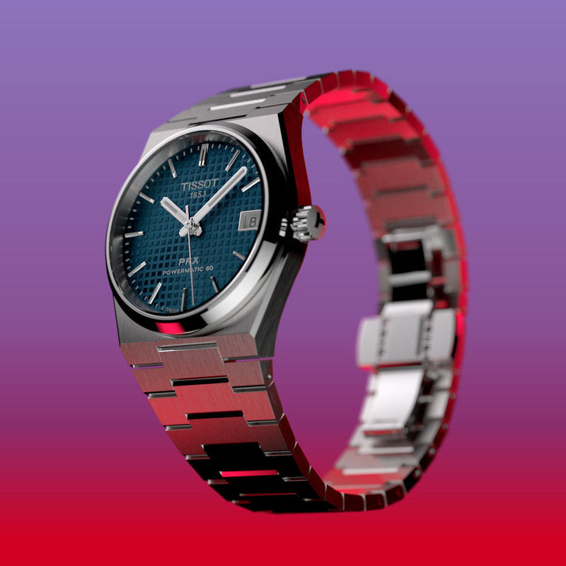 Tissot PRX Powermatic 80 Blue Dial Silver Steel Strap Watch for Men - T137.207.11.041.00
