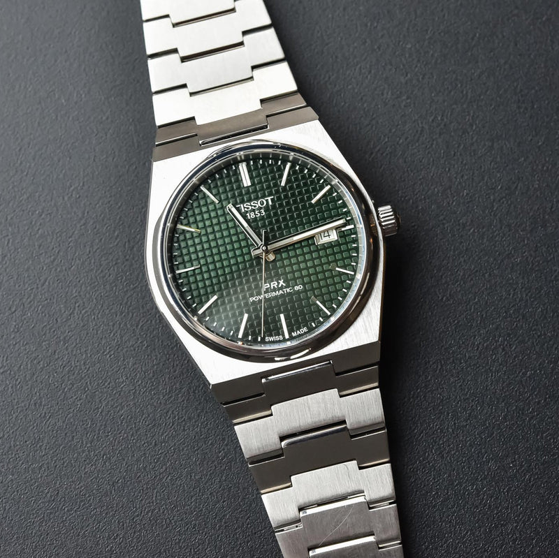 Tissot PRX Powermatic 80 Green Dial Silver Steel Strap Watch For Men - T137.407.11.091.00 Buy Now By Tissot