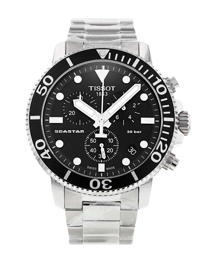 Tissot Seastar 1000 Chronograph Black Dial Silver Steel Strap Watch For Men - T120.417.11.051.00 Buy Now By Tissot