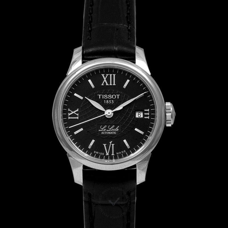 Tissot Le Locle Automatic Lady Black Dial Black Leather Strap Watch for Women - T41.1.123.57 Buy Now By Tissot