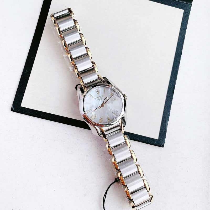 Tissot T Wave Mother of Pearl Dial Two Tone Steel Strap Watch for Women - T023.210.22.117.00 Buy Now By Tissot