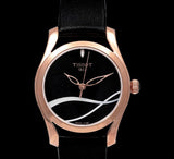 Tissot T Wave Black Dial Black Leather Strap Watch For Women - T112.210.36.051.00 Buy Now By Tissot