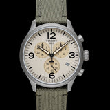Tissot T Sport Chrono XL Beige Dial Khakhi Green Nylon Strap Watch for Men - T116.617.33.267.00 Buy Now By Tissot