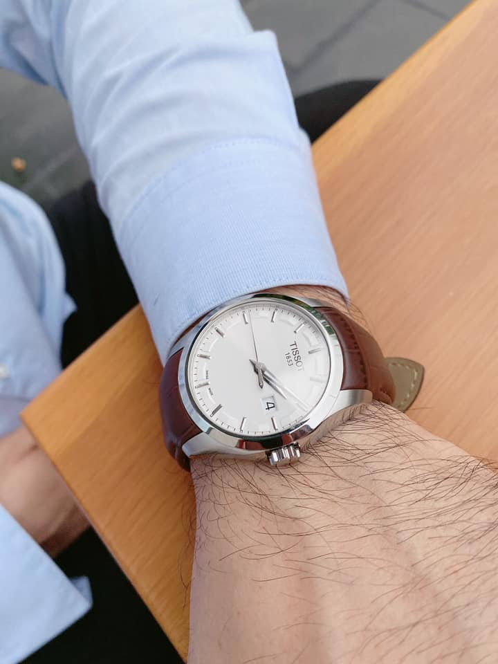 Tissot T Classic Couturier Chronograph White Dial Brown Leather Strap Watch For Men - T035.410.16.031.00 Buy Now By Tissot