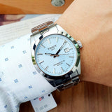 Tissot Gentleman Powermatic 80 Silicium Ice Blue Silver Steel Strap Watch For Men - T127.407.11.351.00 Buy Now By Tissot