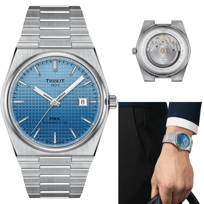 Tissot PRX Powermatic 80 Gradient Blue Dial Silver Steel Strap Watch for Men - T137.407.11.351.01 Buy Now By Tissot