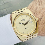 Tissot PRX Champagne Yellow Gold Dial Gold Steel Strap Watch for Men - T137.410.33.021.00 Buy Now By Tissot
