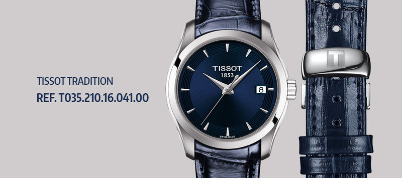 Tissot Couturier Lady Blue Dial Blue Leather Strap Watch for Women - T035.210.16.041.00 Buy Now By Tissot