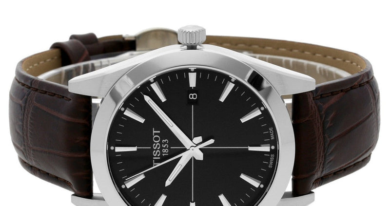 Tissot Gentlemen Black Dial Brown Leather Strap Watch for Men - T127.410.16.051.01 Buy Now By Tissot