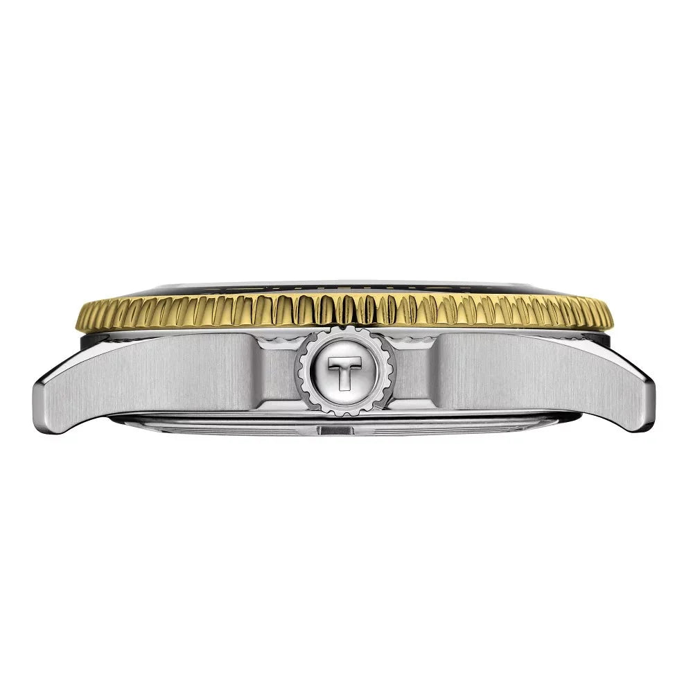 Tissot Seastar 1000 Black Dial Two Tone Steel Strap Watch for Women - T120.210.22.051.00