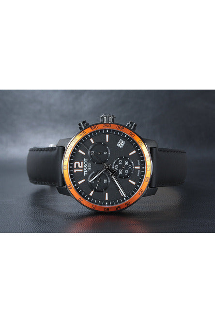 Tissot T Sport Quickster Chronograph Black Dial Black Rubber Strap Watch For Men - T095.417.36.057.01 Buy Now By Tissot