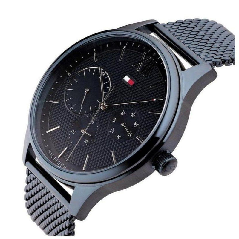 Shop Tommy Hilfiger Damon Quartz Blue Dial Blue Mesh Bracelet Watch for Men - 1791421 in USA