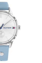 Shop Tommy Hilfiger Brooke Silver Dial Blue Leather Strap Watch for Women - 1782023 in USA