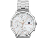 Shop Tommy Hilfiger Carly White Dial Silver Stainless Steel Strap Watch for Women - 1781787 in USA