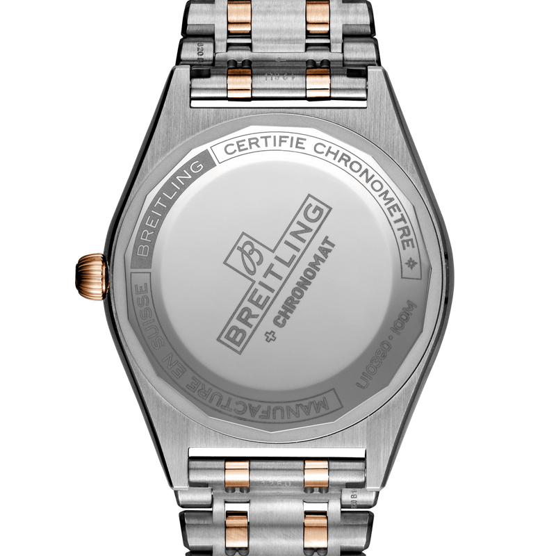 Breitling Chronomat Automatic 36 Diamonds Mother of Pearl Dial Two Tone Steel Strap Watch for Women - U10380591A2U1