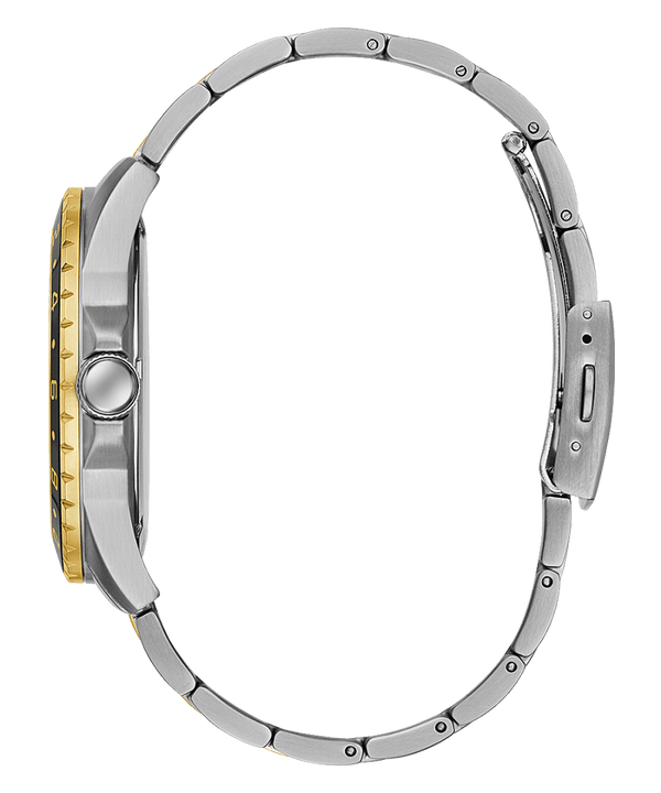 Shop Guess Odyssey Black Dial Two Tone Steel Strap Watch For Men - W1107G6 in USA