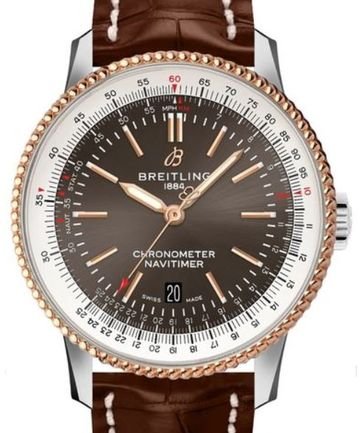 Shop Breitling Navitimer 1 Automatic 41mm Brown Dial Brown Leather Strap Mens Watch - U17326211M1P2 in USA