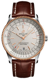 Shop Breitling Navitimer Automatic 41mm White Dial Brown Leather Strap Mens Watch - U17326241G1P1 in USA