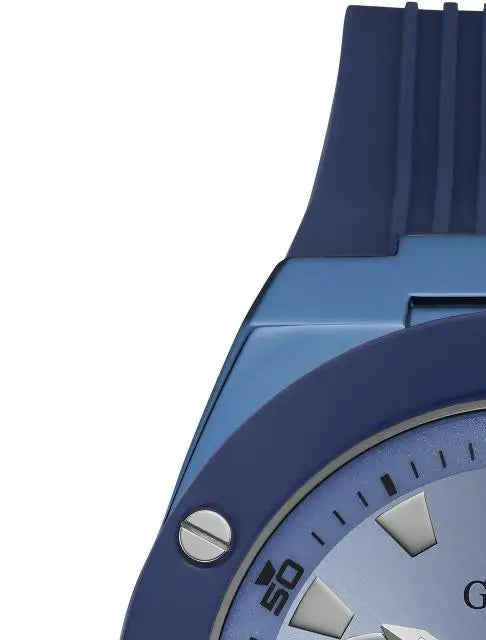 Shop Guess Poseidon Blue Dial Blue Rubber Strap Watch for Men - GW0057G3 in USA