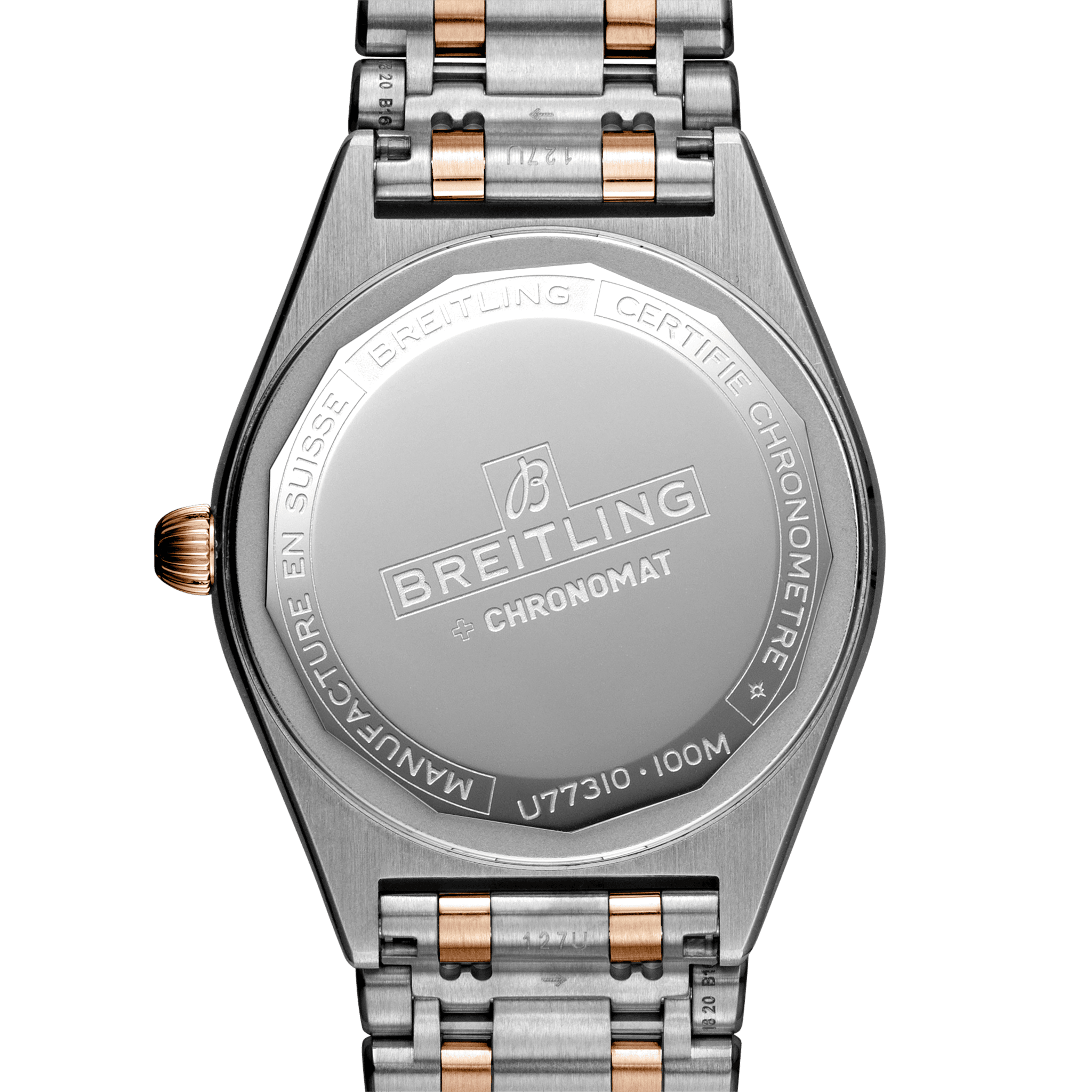 Breitling Chronomat B02 18K Red Gold White Dial Two Tone Steel Strap Watch for Men - U77310101A2U1