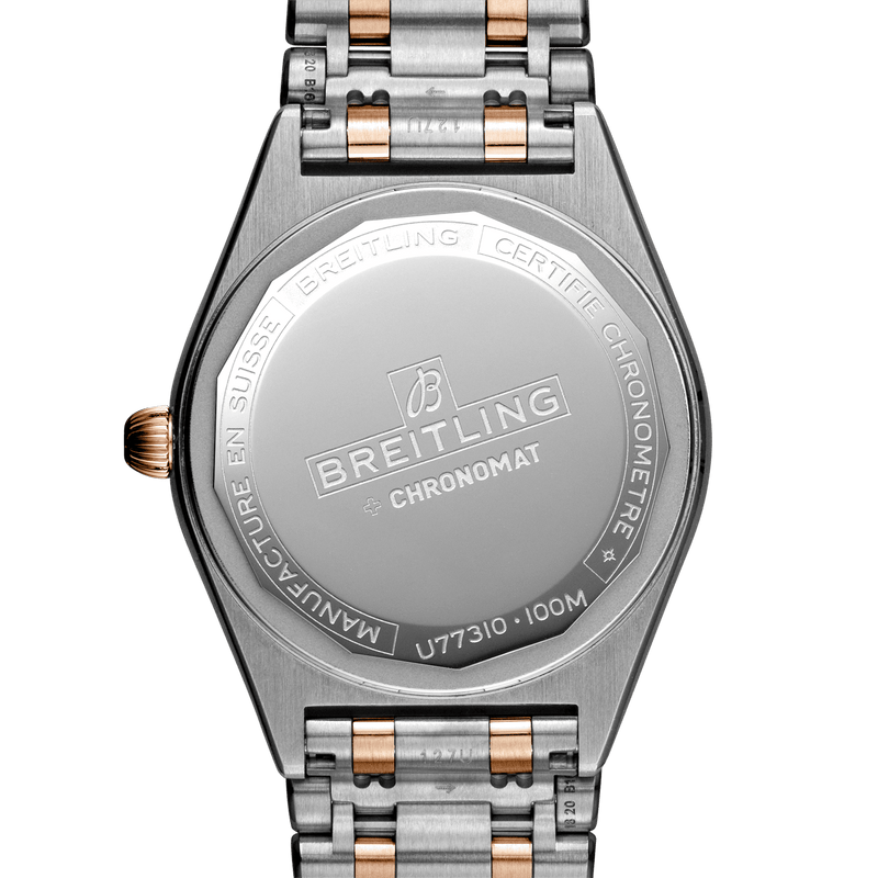 Breitling Chronomat B02 18K Red Gold White Dial Two Tone Steel Strap Watch for Men - U77310101A2U1