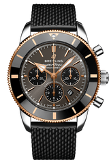 Breitling Superocean Heritage B01 Chronograph 44 Black Dial Black Mesh Bracelet Watch for Men - UB01621A1M1S1