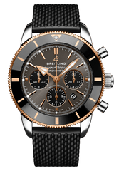 Breitling Superocean Heritage B01 Chronograph 44 Black Dial Black Mesh Bracelet Watch for Men - UB01621A1M1S1