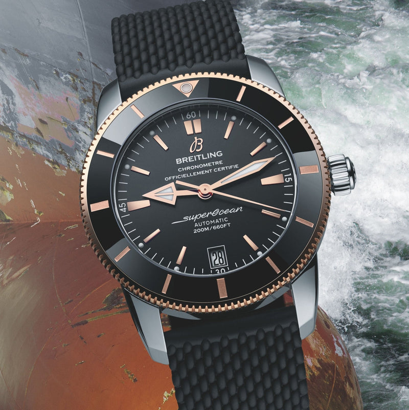 Breitling Superocean Heritage II B20 42mm Black Dial Black Mesh Bracelet Mens Watch - UB2010121B1S1 Buy Now By Breitling