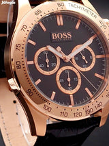 Hugo Boss Ikon Black Dial Black Leather Strap Watch for Men - 1513179 Buy Now By Hugo Boss