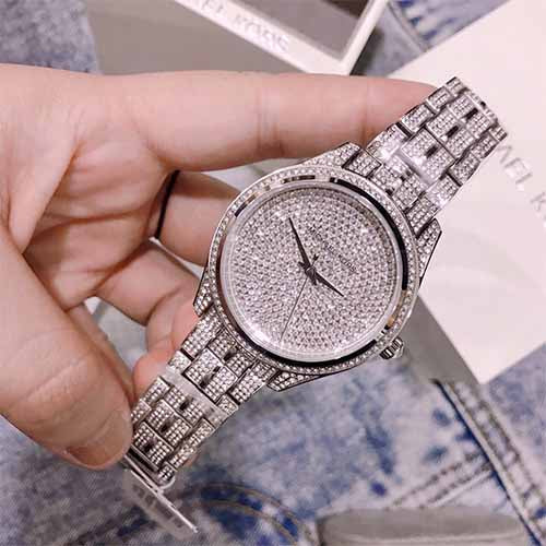 Michael Kors Lauryn Analog Crystals Silver Dial Silver Steel Strap Watch For Women - MK3717 Buy Now By Michael Kors