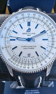 Breitling Navitimer Automatic 41mm White Dial Blue Leather Strap Watch for Men - A173263A1G1P1