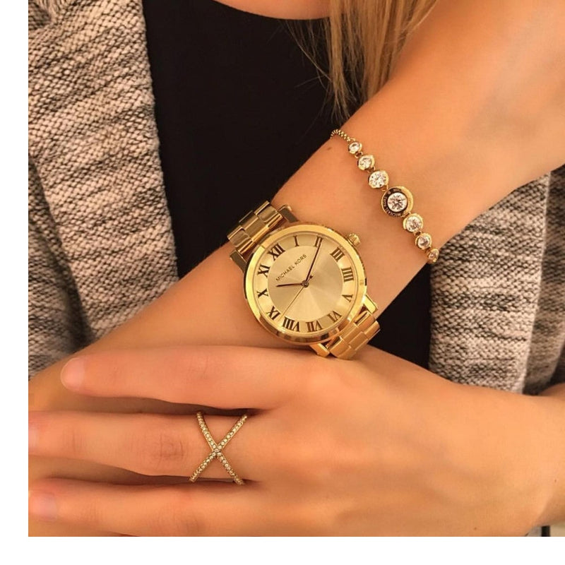 Michael Kors Norie Gold Dial Gold Steel Strap Watch for Women - MK3560 Buy Now By Michael Kors