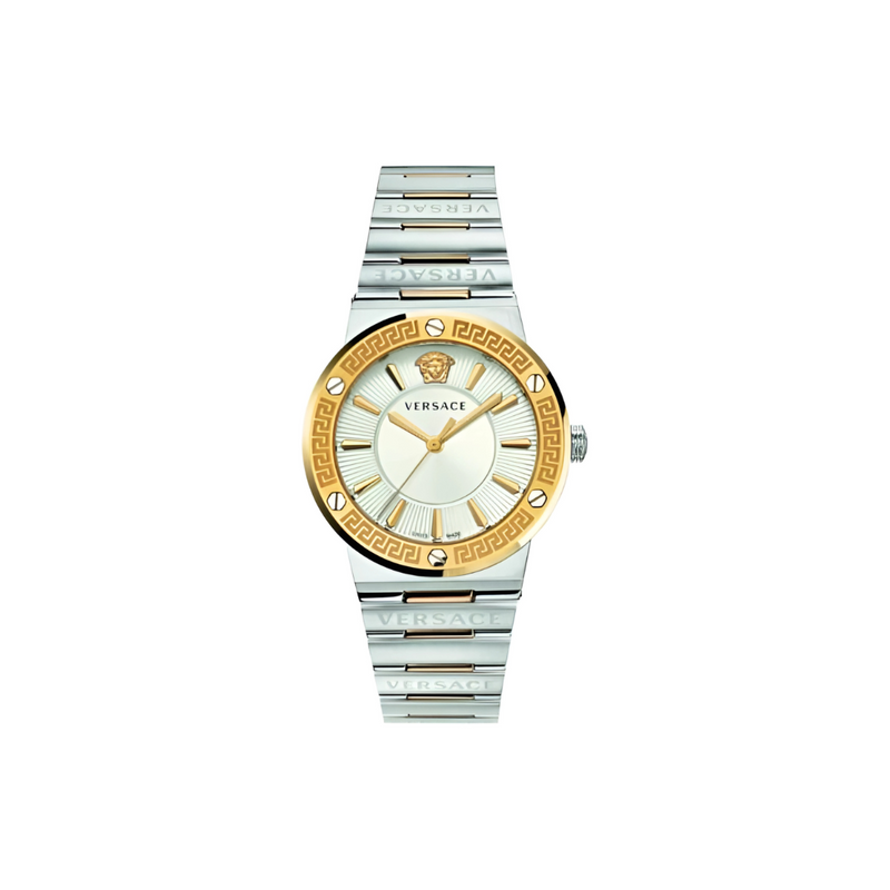 Versace Hellenyium Green Dial Two Tone Steel Strap Watch for Women - VEVH00620 Buy Now By Versace