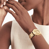 Movado Bold Gold Dial Yellow Gold Steel Strap Watch for Women - 3600104 Buy Now By Movado