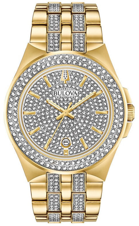 Bulova Crystal Collection Silver Dial Two Tone Steel Strap Watch for Men - 98K102 Buy Now By Bulova