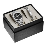 Bulova Diamond Accent Black Dial Silver Steel Strap Watch for Men - 96K106 Buy Now By Bulova