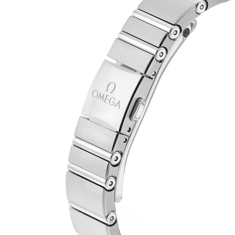 Shop Omega Constellation Manhattan Quartz Diamonds Blue Dial Silver Steel Strap Watch for Women - 131.10.25.60.53.001 in USA