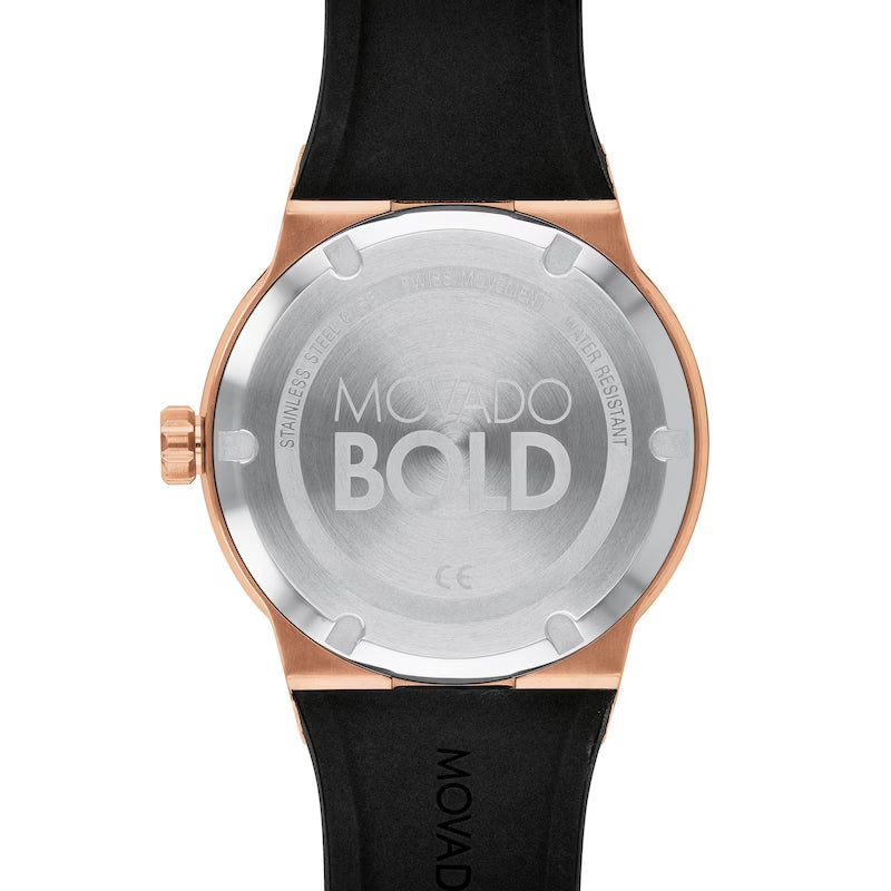 Shop Movado Bold Fusion Black Dial Black Silicone Strap Watch for Men - 3600622 in USA