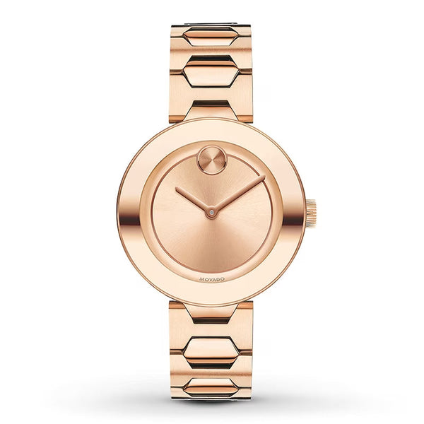 Shop Movado Bold Rose Gold Dial Rose Gold Steel Strap Watch for Women - 3600387 in USA